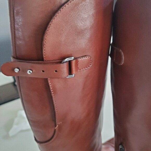 Sesto Mieucci Made in Italy Chestnut Brown Leather Riding Style Boot sz 10 - Picture 4 of 14